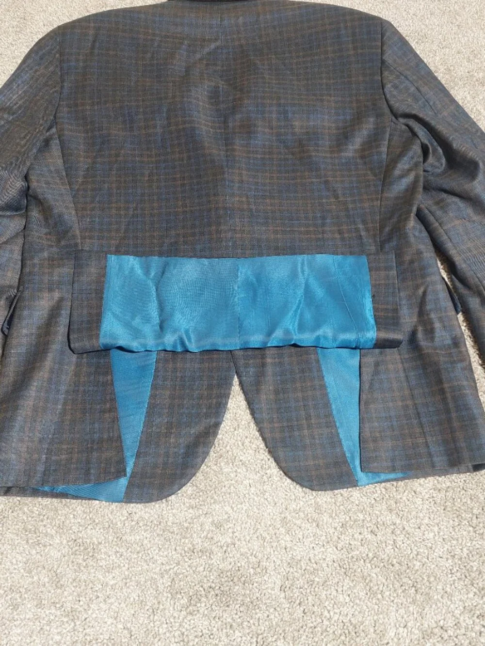 Peter Millar Men's 100% Wool Gingham Check Blazer Sport Coat grey size 40S